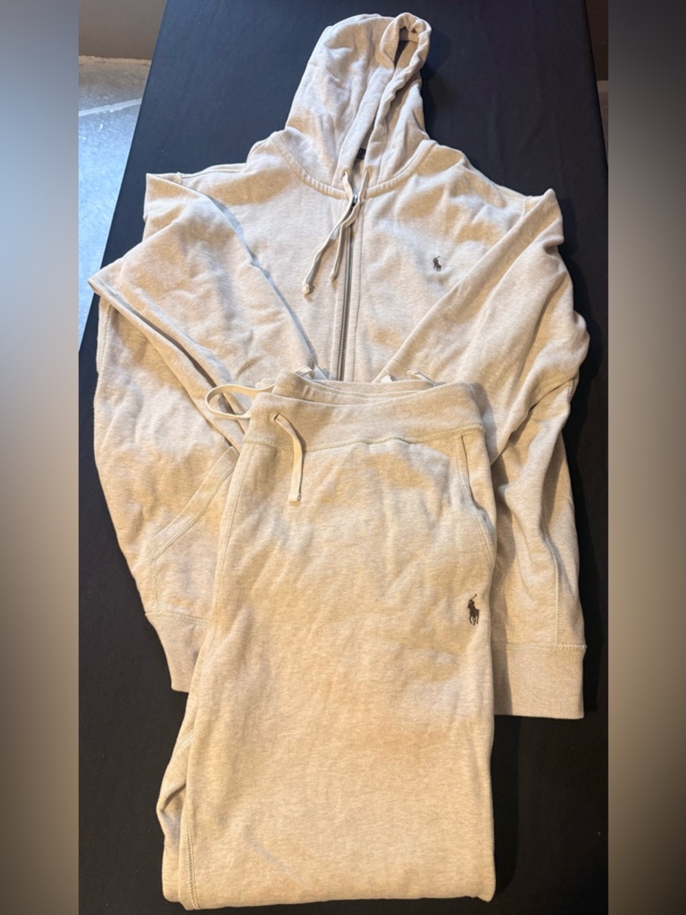 Polo by Ralph Lauren Men’s Light Tan Zip Hoodie & Jogger Set Size XXL NWOT